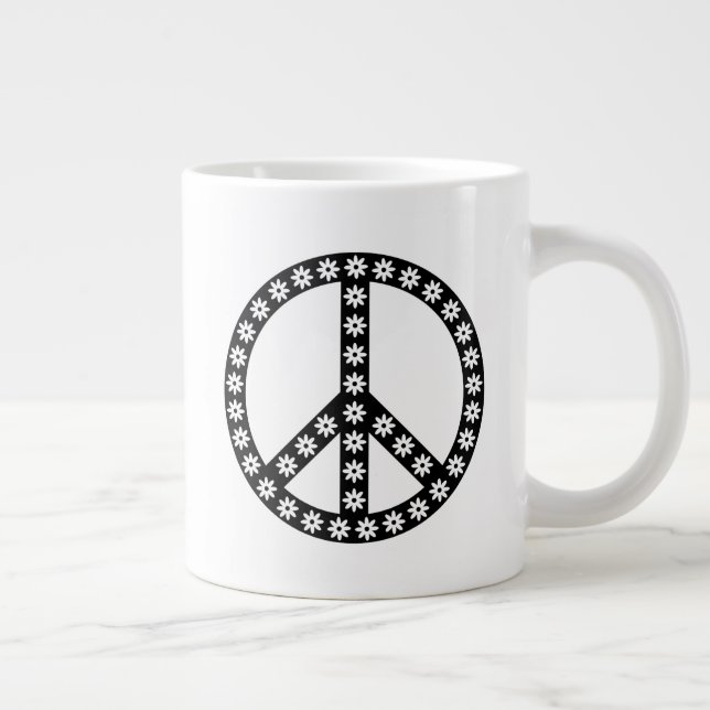 Daisy Peace Symbol Giant Coffee Mug (Right)