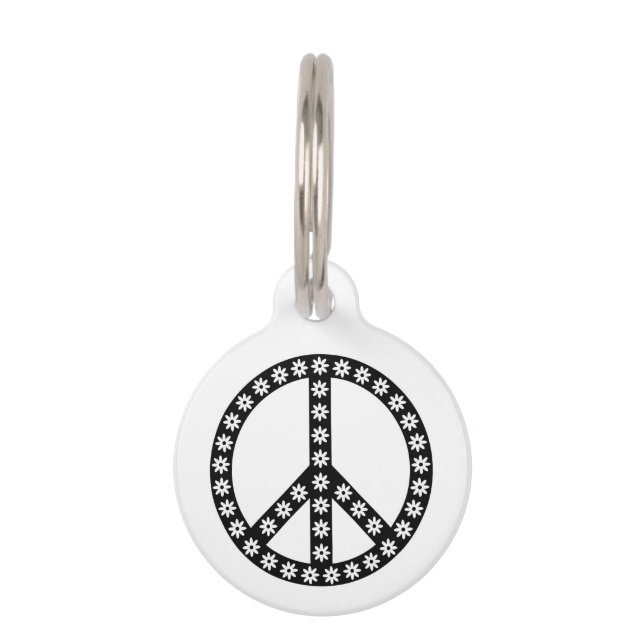 Daisy Peace Symbol Pet ID Tag (Front)