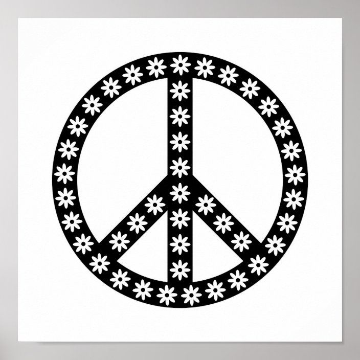 Daisy Peace Symbol Poster | Zazzle.com