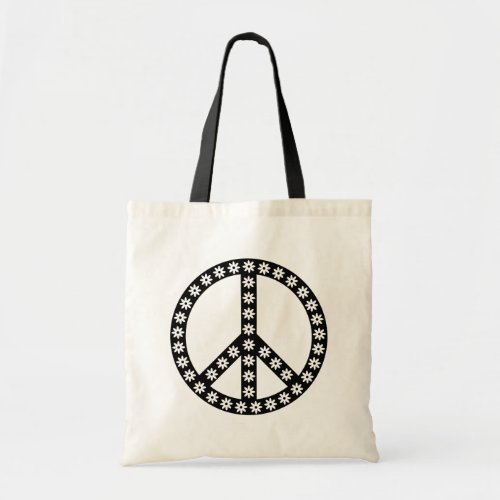 Daisy Peace Symbol Tote Bag