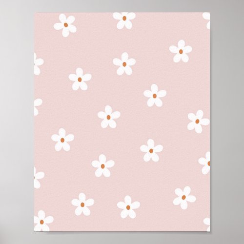 Daisy Peach Pink Poster