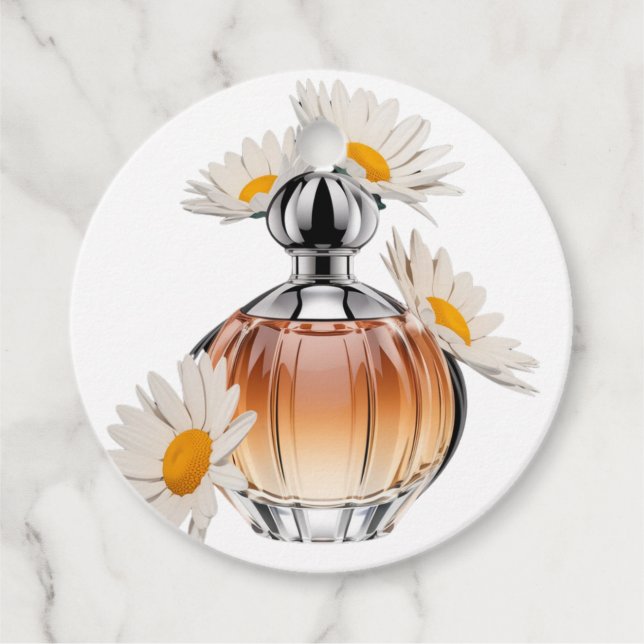 Daisy Perfume Bottle  Favor Tags (Front)
