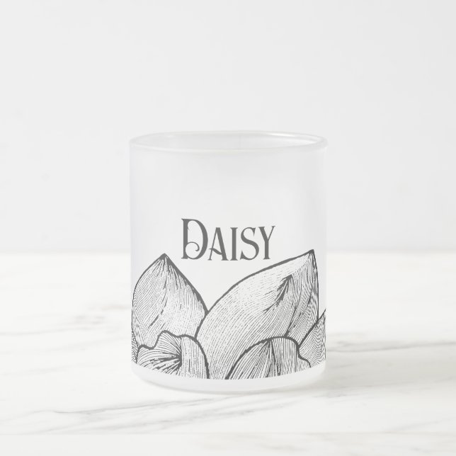 Daisy Personalised Frosted Glass Mug  (Center)