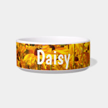 daisy pet bowl, pretty pet feeding watering dish,