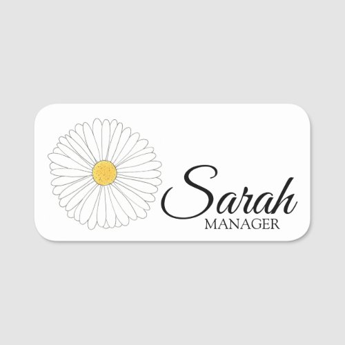 Daisy Petals Blossom Flower Shop Florist Floral Name Tag