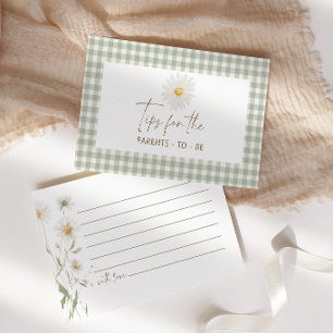 Daisy Petals Parent Tips Baby Shower Enclosure Note Card