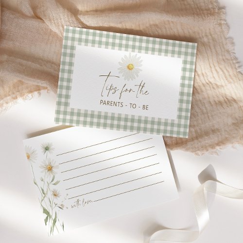 Daisy Petals Parent Tips Baby Shower Enclosure Note Card