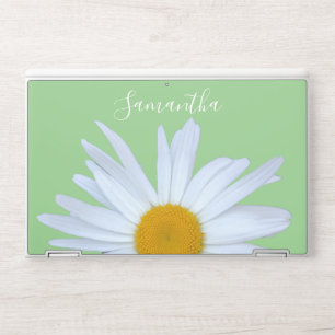 Daisy Photo Green Elegant White Script HP Laptop Skin