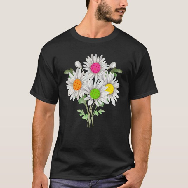 Daisy Pickleball Flower Pickleball Player Paddleba T-Shirt (Front)