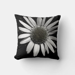 daisy pillow black and white photography