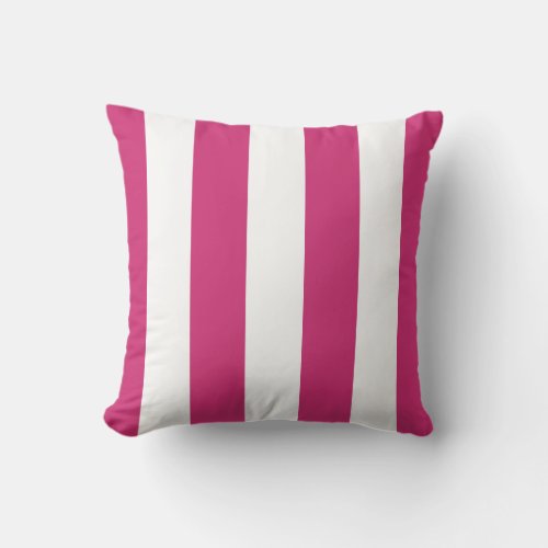 Daisy Pink and White Striped Throw Pillow