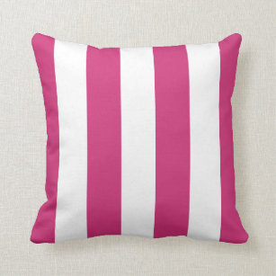 Daisy Pink and White Striped Throw Pillow