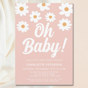 Daisy Pink Baby Shower Invitation