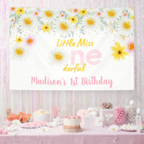 Daisy Pink Gold Little Miss Onederful Birthday Banner