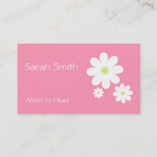 Customizable Daisy (Pink) Mommy Calling Card Business Card