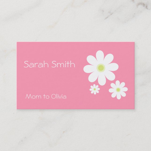Daisy (Pink) Mommy Calling Card (Front)