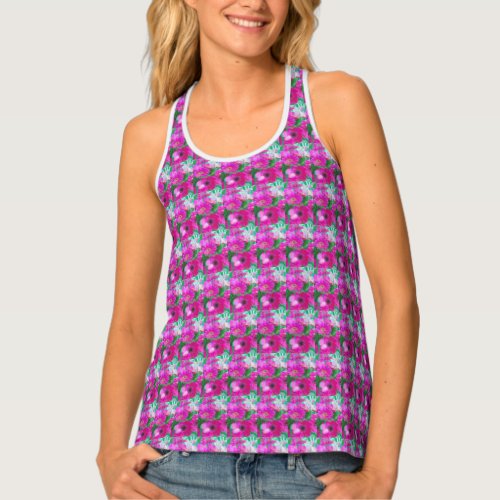 Daisy Pink Purple Flower Womens Tank Top