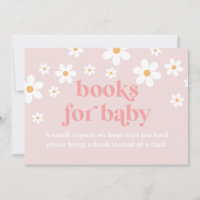 Daisy Pink Retro Baby Shower Books for Baby card