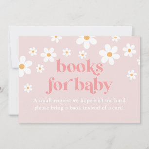 Daisy Pink Retro Baby Shower Books for Baby card