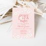 Daisy Pink Retro Peace Love Baby Shower Invitation