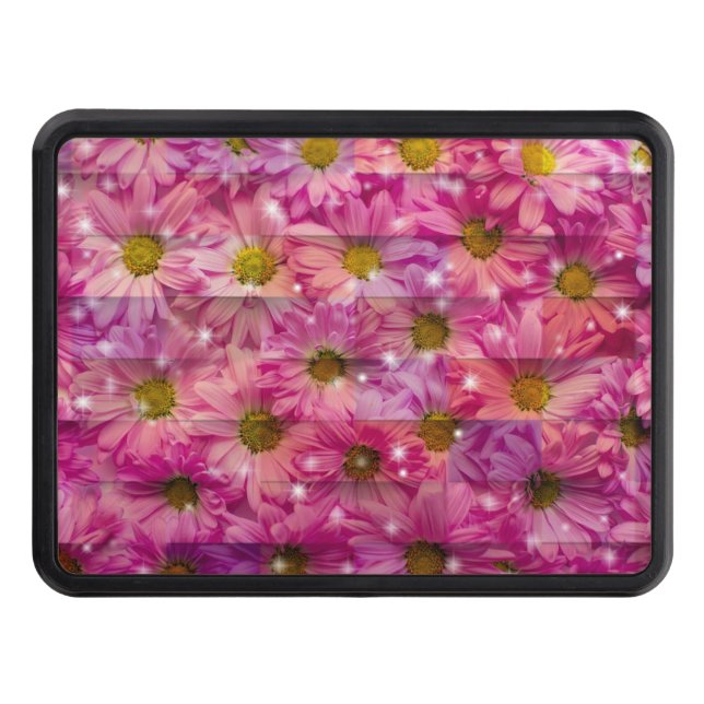 Daisy Pink Weave Hitch Cover (Front)