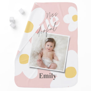 Daisy pink yellow photo baby girl wonderful blanket