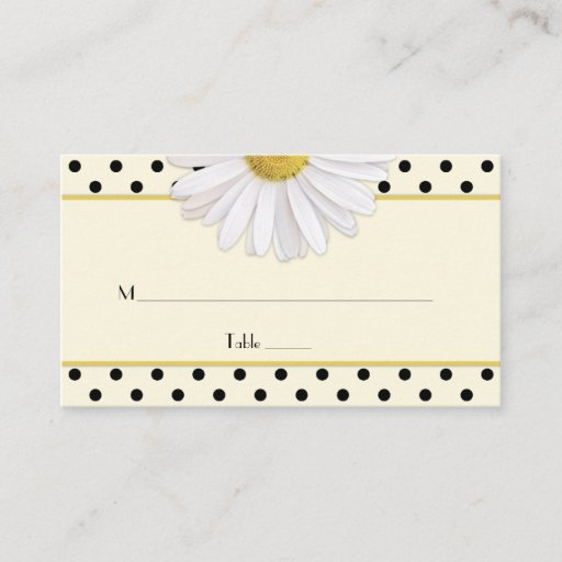 Customizable Daisy Polka Dots Wedding Place Cards Business Card Template