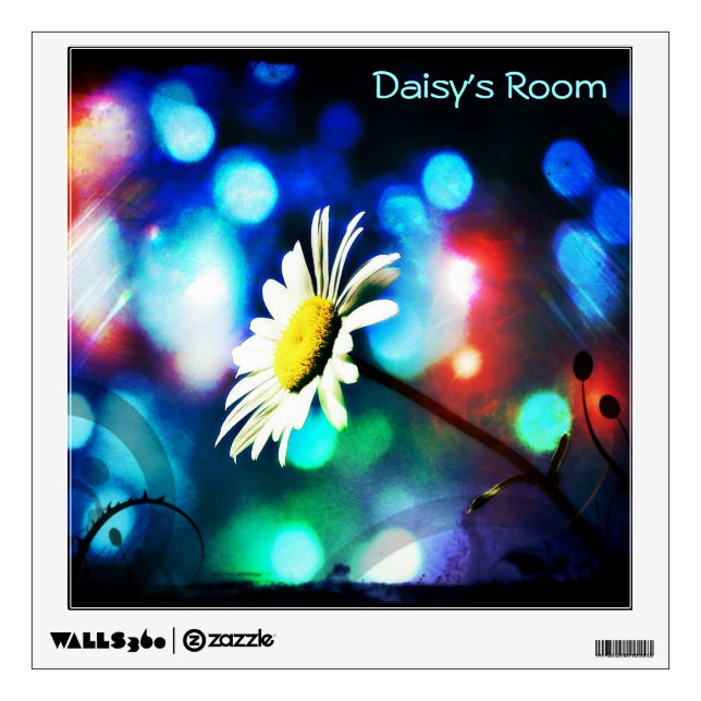 Daisy Pop Art Personalized Wall Decal (Front)