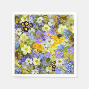 Daisy ,Primrose, Daffodil Flowers Napkins