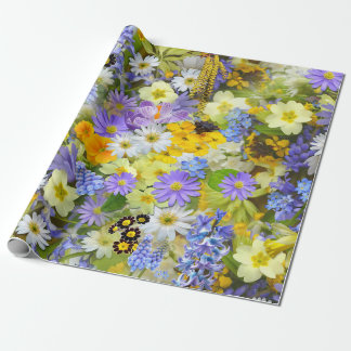 Daisy ,Primrose, Daffodil Flowers Wrapping Paper