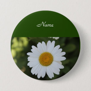 Daisy printed on button, Text & Font can be change Pinback Button