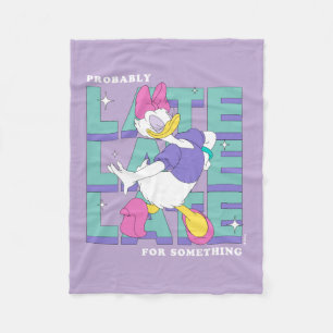 Daisy "Probably Late" Retro Statement Graphic Fleece Blanket