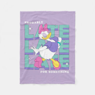 Daisy "Probably Late" Retro Statement Graphic Fleece Blanket
