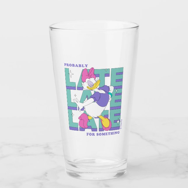 Daisy "Probably Late" Retro Statement Graphic Glass (Front)