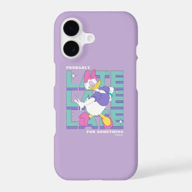 Daisy "Probably Late" Retro Statement Graphic Iphone Case (Back)