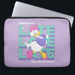 Daisy "Probably Late" Retro Statement Graphic Laptop Sleeve<br><div class="desc">Own your fashionably late status with this chic and sassy Daisy Duck design! Perfectly capturing that "on-the-go" energy, this graphic features a stylish Daisy strutting through a bold, typographic background. The repetitive "LATE" motif in a stacked, 3D block-letter style creates a dynamic sense of movement and retro flair. The color...</div>