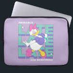Daisy "Probably Late" Retro Statement Graphic Laptop Sleeve<br><div class="desc">Own your fashionably late status with this chic and sassy Daisy Duck design! Perfectly capturing that "on-the-go" energy, this graphic features a stylish Daisy strutting through a bold, typographic background. The repetitive "LATE" motif in a stacked, 3D block-letter style creates a dynamic sense of movement and retro flair. The color...</div>