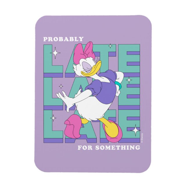 Daisy "Probably Late" Retro Statement Graphic Magnet (Vertical)