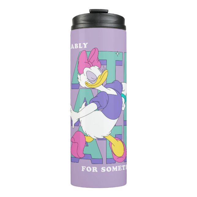 Daisy "Probably Late" Retro Statement Graphic Thermal Tumbler (Front)
