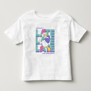 Daisy "Probably Late" Retro Statement Graphic Toddler T-shirt