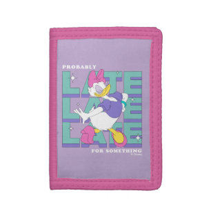 Daisy "Probably Late" Retro Statement Graphic Tri-fold Wallet