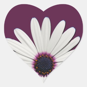 Daisy Purple Heart Stickers by TwoBecomeOne at Zazzle
