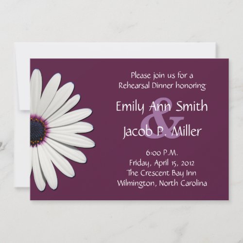 Daisy Purple Rehearsal Dinner Invitations