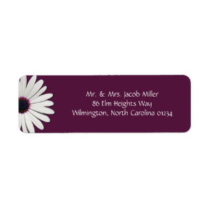Daisy Purple Return Address Labels