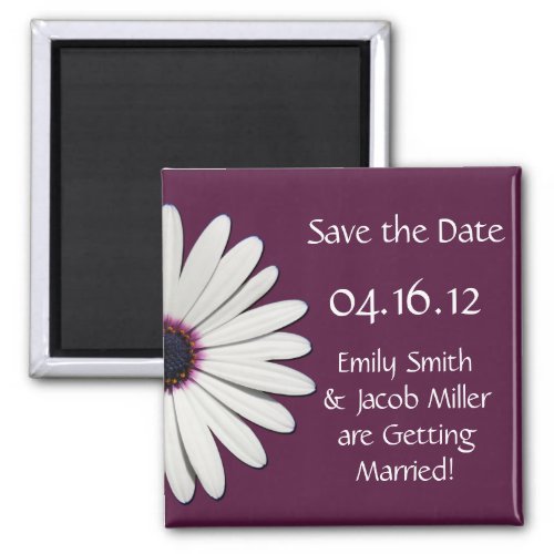 Daisy Purple Save the Date Magnets