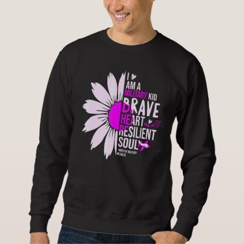 Daisy Purple Up Month Of Military Child Brave Hear Sweatshirt