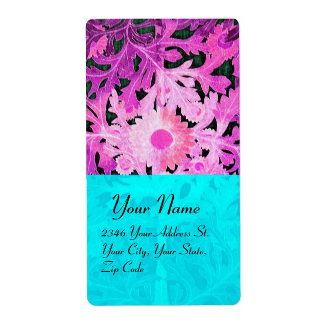 DAISY , purple violet blue turquase black Label (Front)