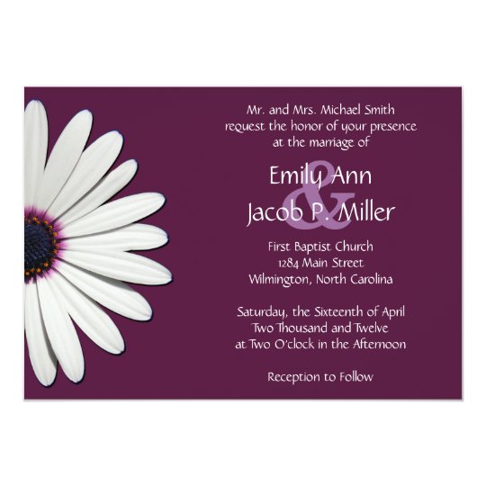 Daisy Purple Wedding Invitations | Zazzle.com