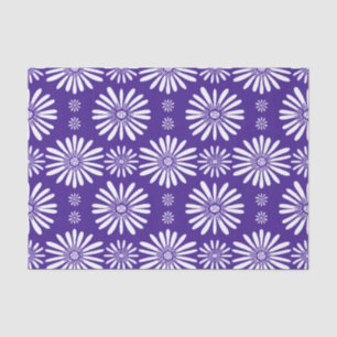 Daisy Purple White Floral Pattern Tissue Paper