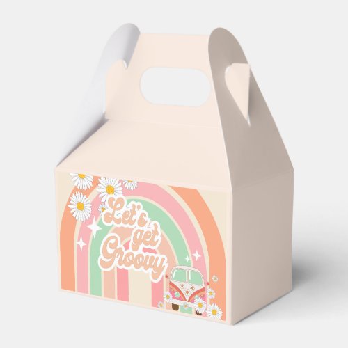 Daisy Rainbow Groovy Hippie 70s birthday Favor Boxes